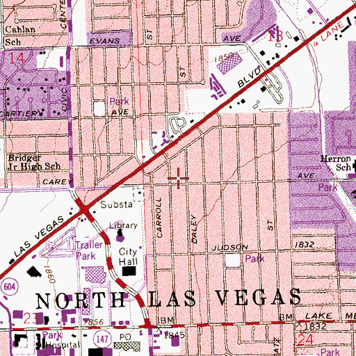 Topographic Map of North Las Vegas Fire Department Station 51, NV