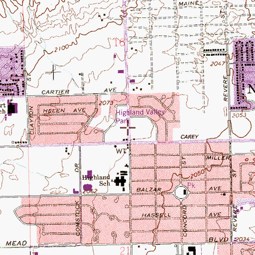 Topographic Map of North Las Vegas Justice Center, NV