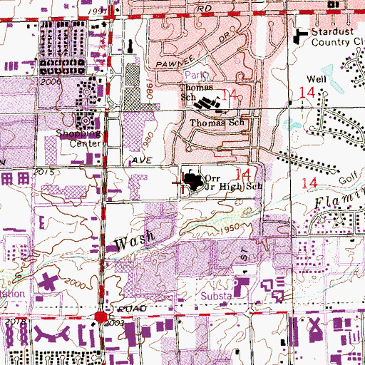 Topographic Map of Orr Community Center, NV