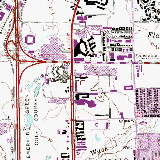 Topographic Map of Paris Hotel and Casino, NV