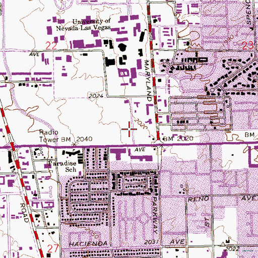 Topographic Map of Paul B Sogg Architecture Building, NV