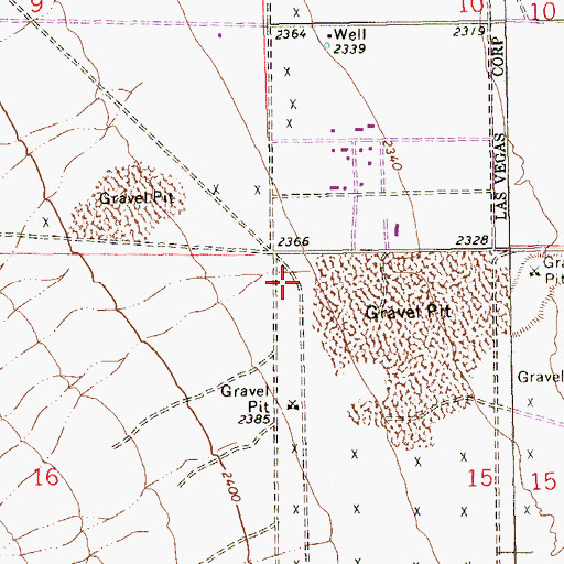 Topographic Map of Rainbow Library, NV