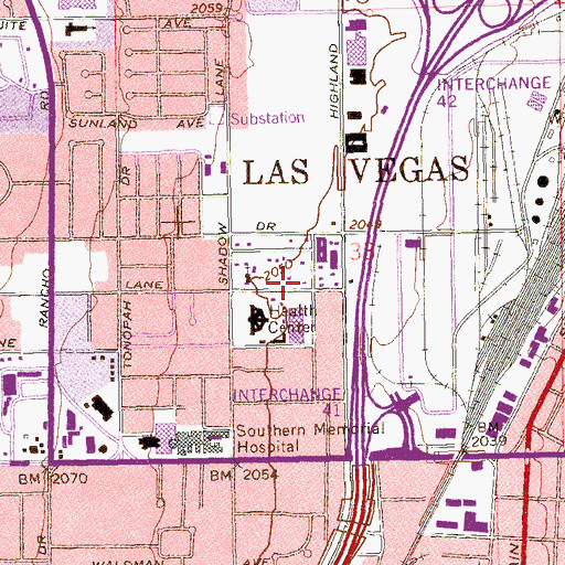 Topographic Map of Reach Out Learning Center, NV