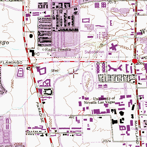 Topographic Map of Robert Miller Soccer Building, NV