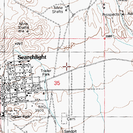 Topographic Map of Searchlight Community Center, NV