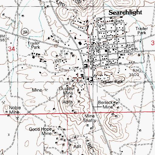 Topographic Map of Searchlight Senior Center, NV