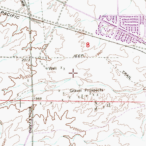 Topographic Map of Silver Springs Recreation Center, NV