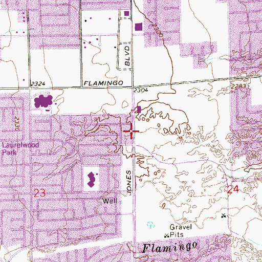 Topographic Map of Spring Valley Library, NV