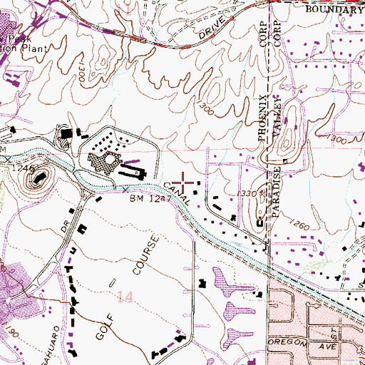 Topographic Map of Biltmore Gates, AZ