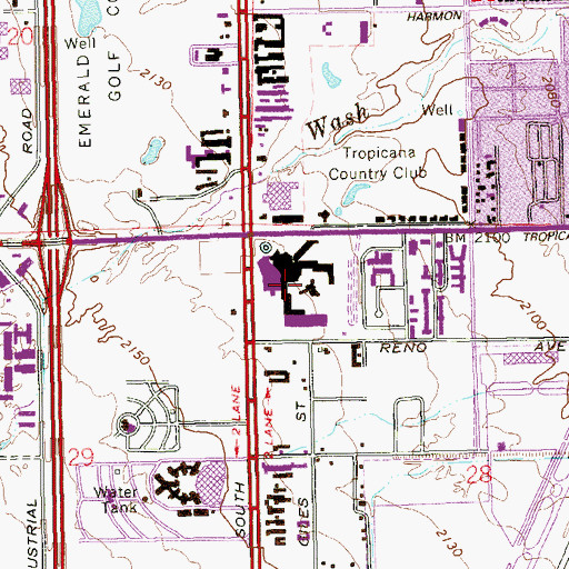 Topographic Map of Tropicana Hotel and Casino, NV