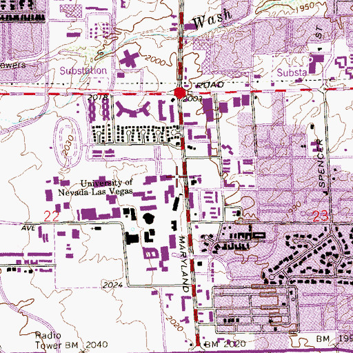 Topographic Map of University United Methodist Family Resource Center, NV