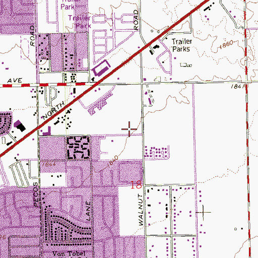 Topographic Map of Walnut-Cecile Community Center, NV