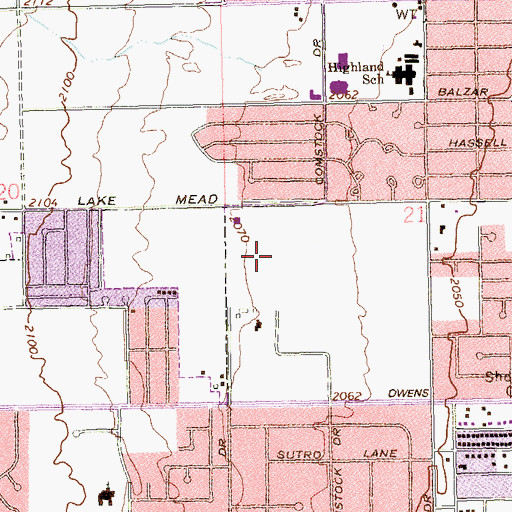 Topographic Map of West Leisure Service Center, NV