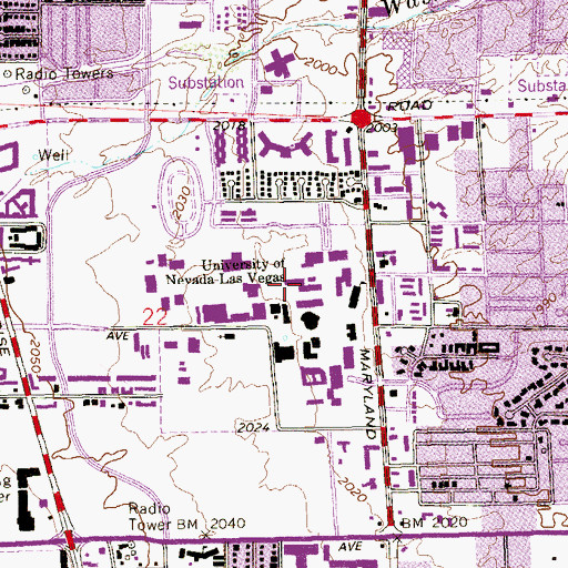 Topographic Map of William D Carlson Education Building, NV