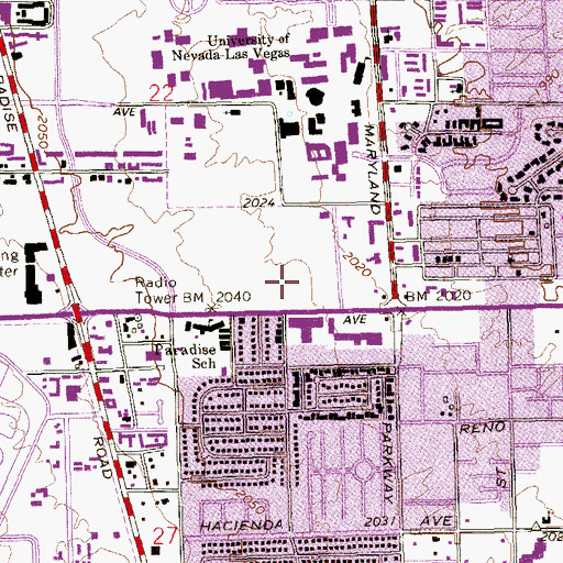 Topographic Map of William S Boyd Residence Hall, NV