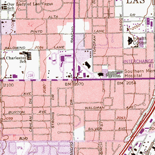 Topographic Map of A Place For Miracles Church, NV