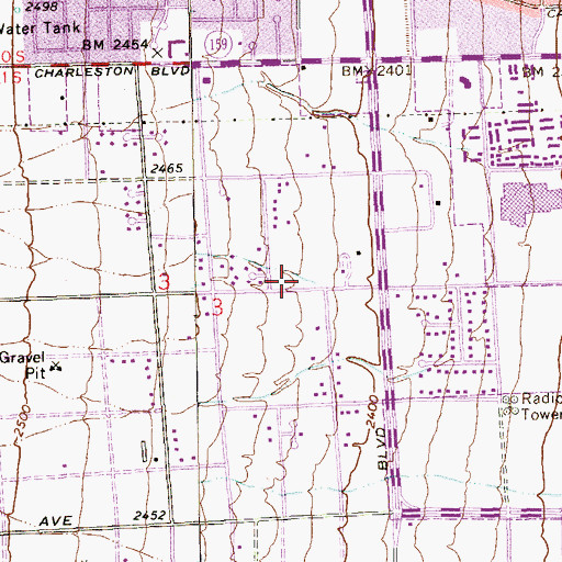 Topographic Map of Bahai Center, NV