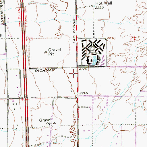Topographic Map of Beautiful Savior Lutheran Church, NV