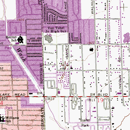 Topographic Map of Bible Baptist Church, NV