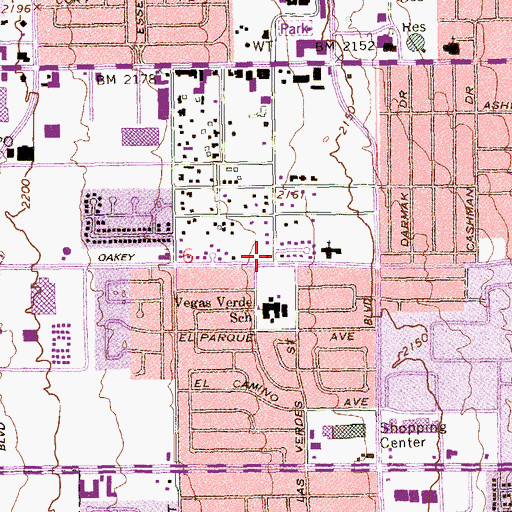 Topographic Map of Boulevard Church of Christ, NV