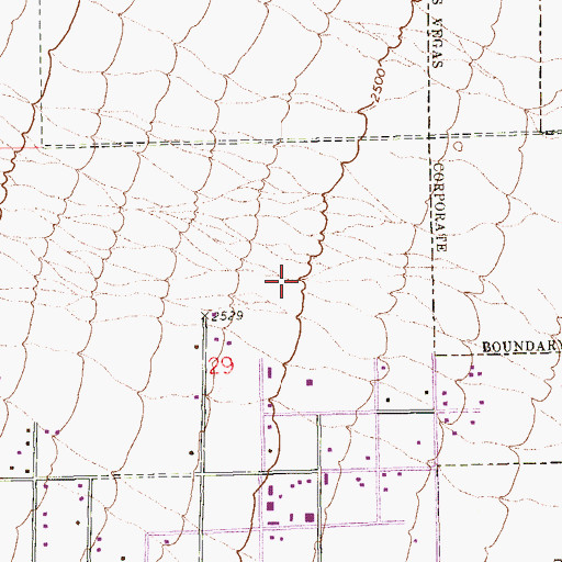 Topographic Map of Bright Angel Church of Christ, NV