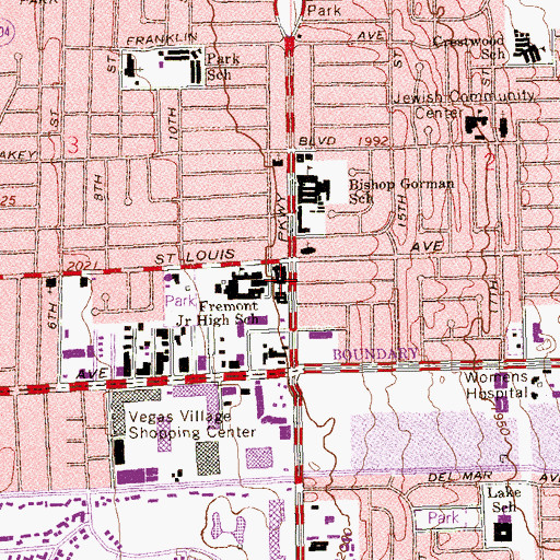 Topographic Map of Christ Episcopal Church, NV
