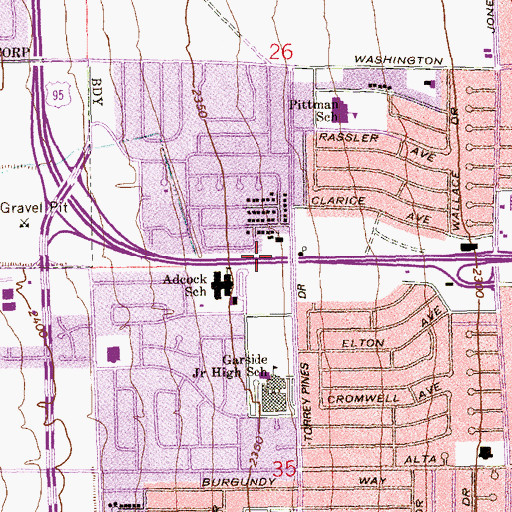 Topographic Map of Christ Lutheran Church, NV