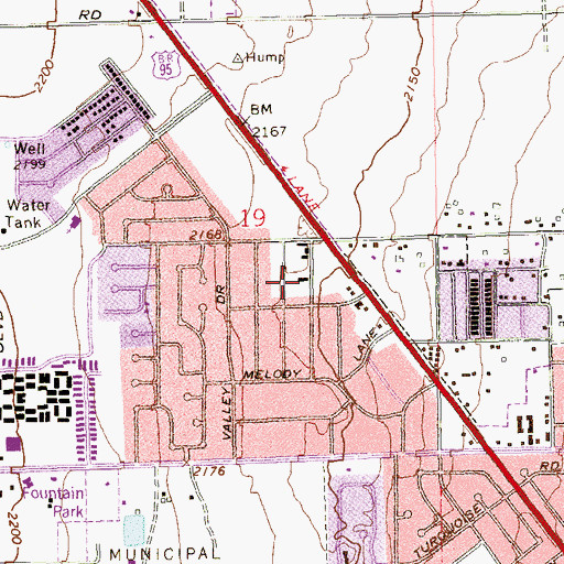 Topographic Map of Church of God Family Worship Center, NV