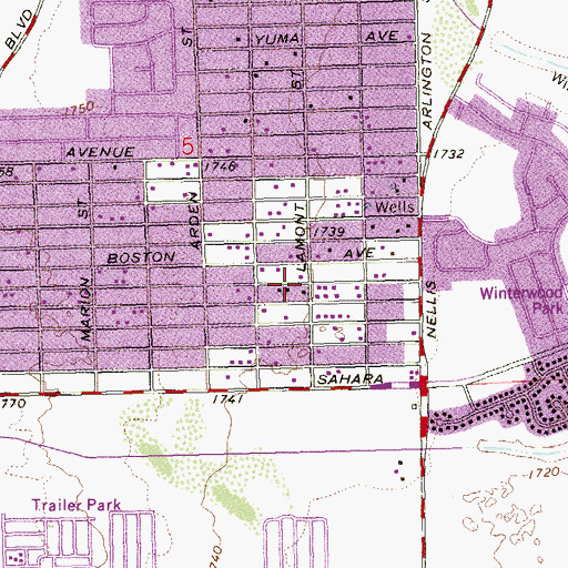 Topographic Map of Church of God of Prophecy, NV