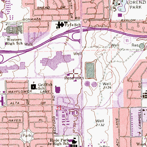 Topographic Map of City of Refuge Church of God in Christ, NV