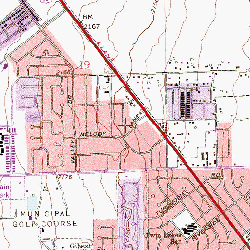 Topographic Map of Comunidad Cristiana de las Vegas, NV