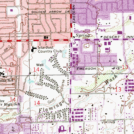 Topographic Map of Congregation Ner Tamid, NV