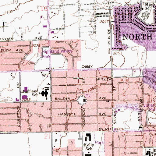 Topographic Map of Ebenezer Church of God in Christ, NV