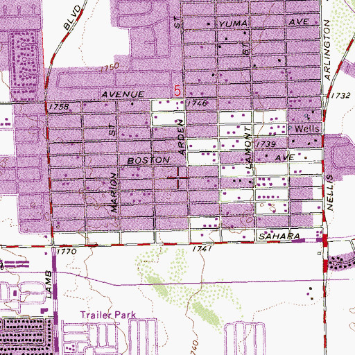 Topographic Map of Evangelica Cristiana Espiritual Church, NV