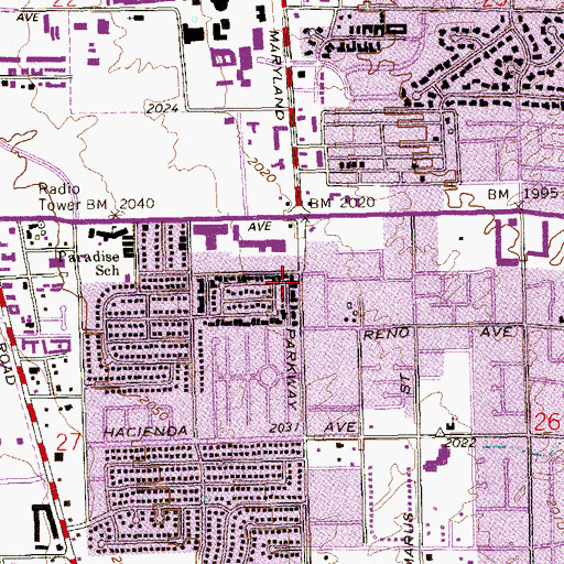 Topographic Map of Family Church of God, NV