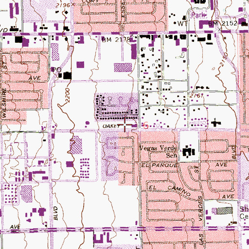 Topographic Map of First Baptist Church, NV