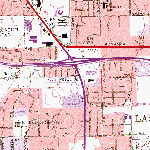 Topographic Map of First Christian Church Disciples of Christ, NV