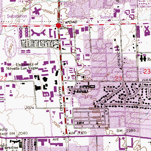 Topographic Map of First Church of Religious Science, NV