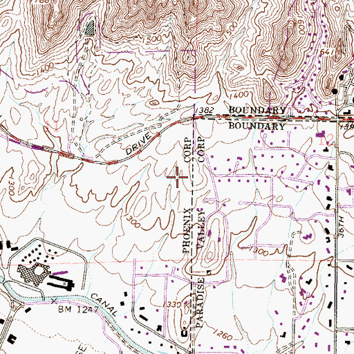 Topographic Map of Biltmore Greens III, AZ