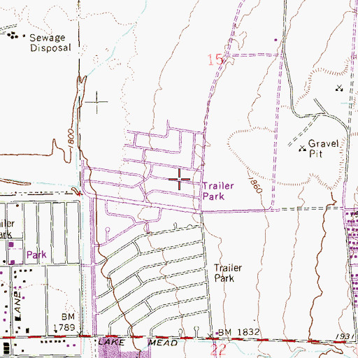 Topographic Map of Fountain of Life Fellowship Church, NV