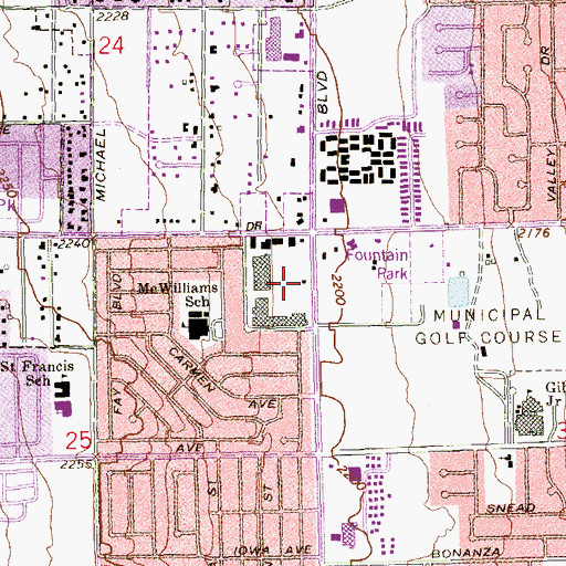 Topographic Map of Fresh Start Baptist Church, NV