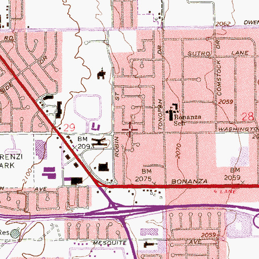 Topographic Map of Friendship Church of God in Christ, NV