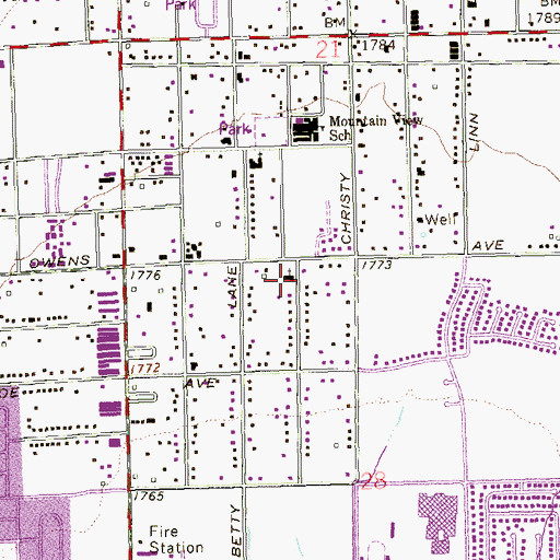 Topographic Map of Full Gospel Las Vegas Korean Church, NV