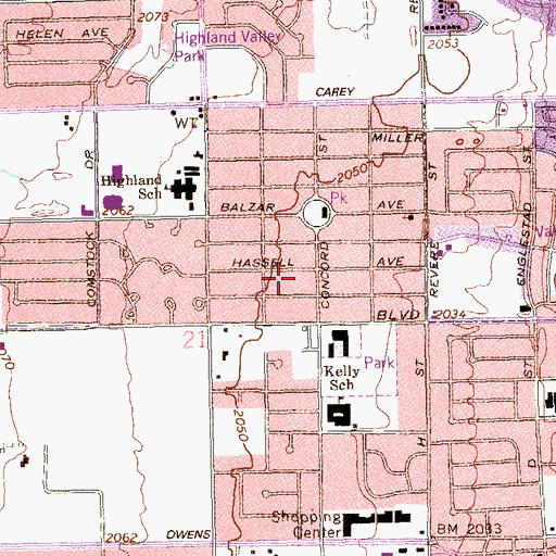 Topographic Map of God Cares Ministries, NV
