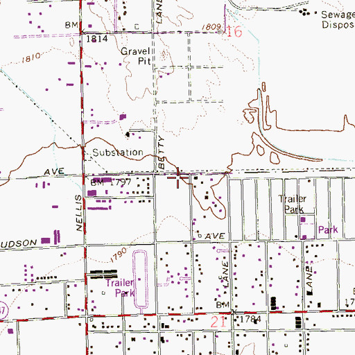 Topographic Map of Gods Plan Christian Fellowship Church, NV