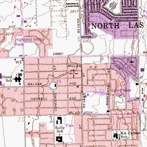 Topographic Map of Grace Immanuel Baptist Church, NV