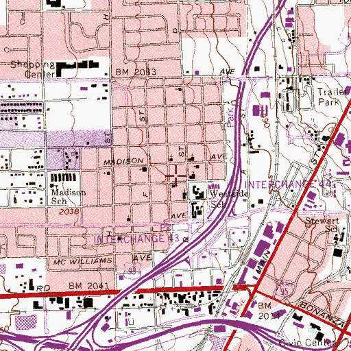 Topographic Map of Greater New Jerusalem Church, NV