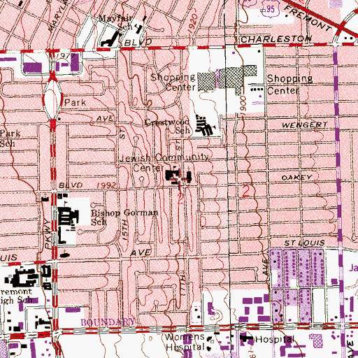 Topographic Map of Griffith United Methodist Church, NV