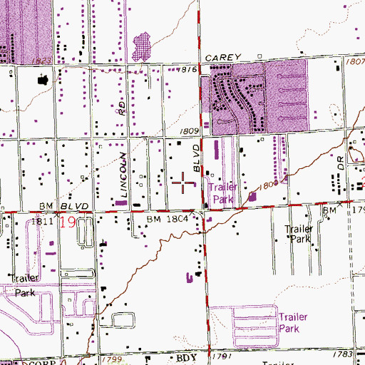 Topographic Map of Heritage United Methodist Church, NV