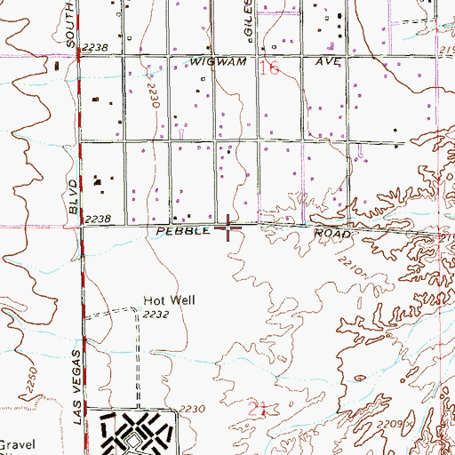 Topographic Map of Hope Baptist Church, NV